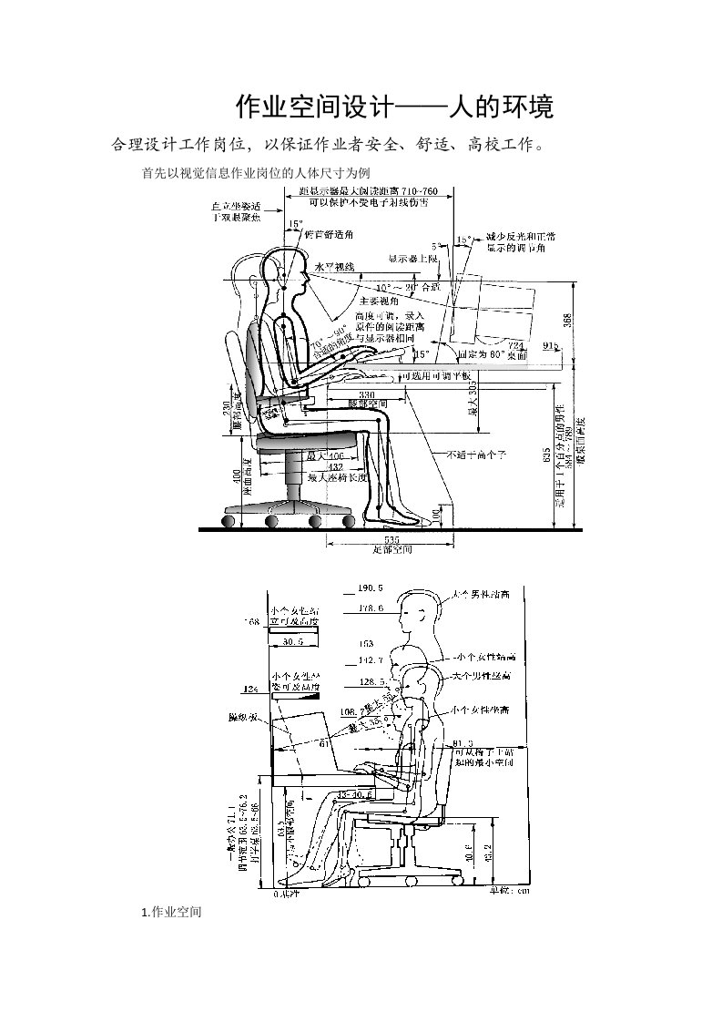 人机工程作业空间设计