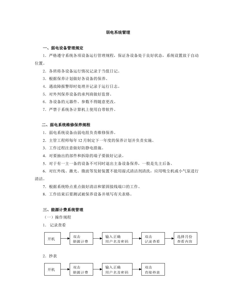 工程项目弱电系统维修保养规程汇总