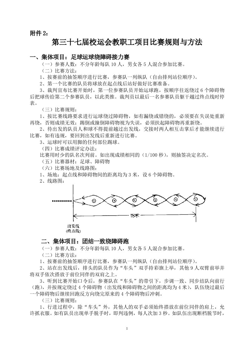 第三十七届校运会教职工项目比赛规则与方法