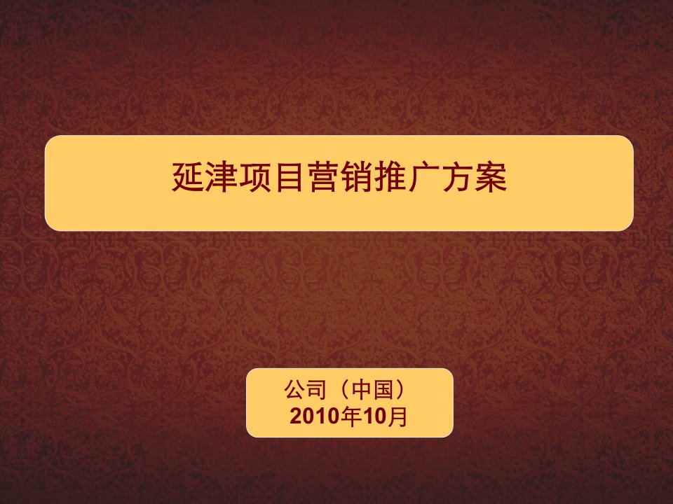 2010河南新乡延津项目市场定位与营销推广策略方案