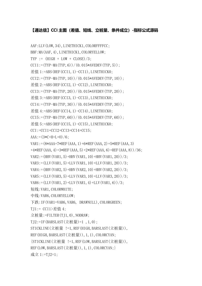 【股票指标公式下载】-【I主图(差值、短线、立桩量、条件成立)