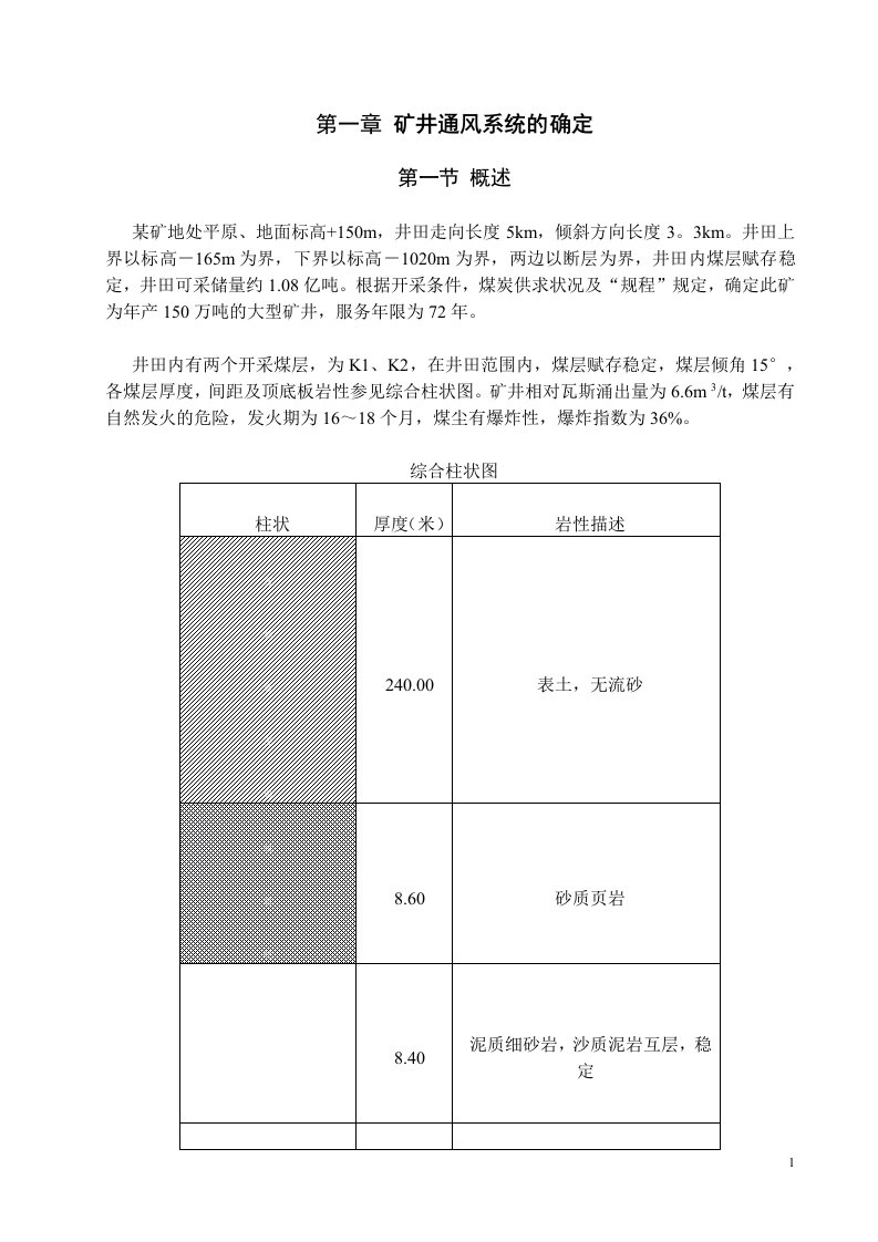 矿井通风课程设计[2]