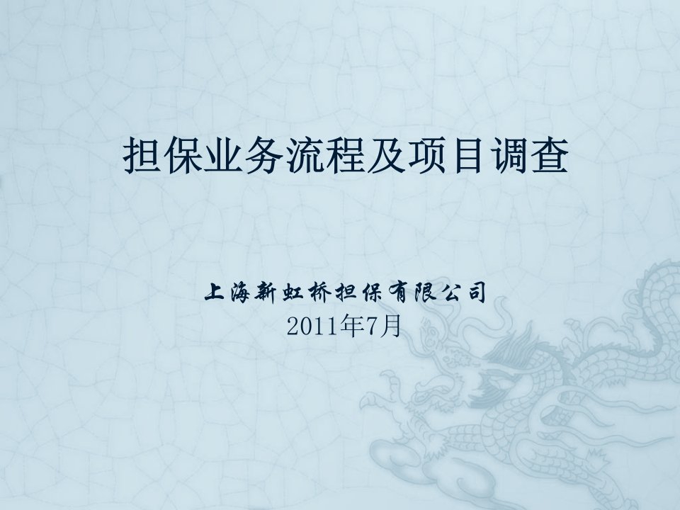 《2011年新虹桥担保业务流程及项目调查方案》(45页)-市场调研