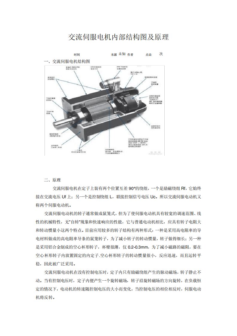 交流伺服电机内部结构图及原理