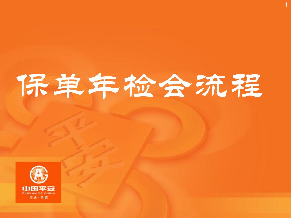 中国平安保险保单年检会流程24页PPT-平安保险