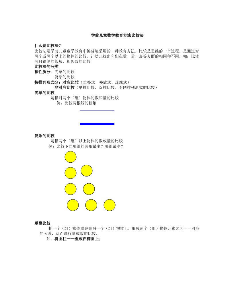 学前儿童数学教育方法比较法