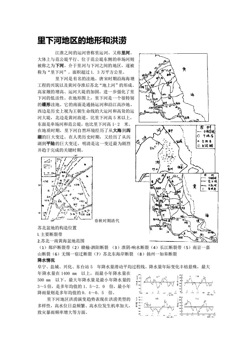 里下河地区地形和洪涝