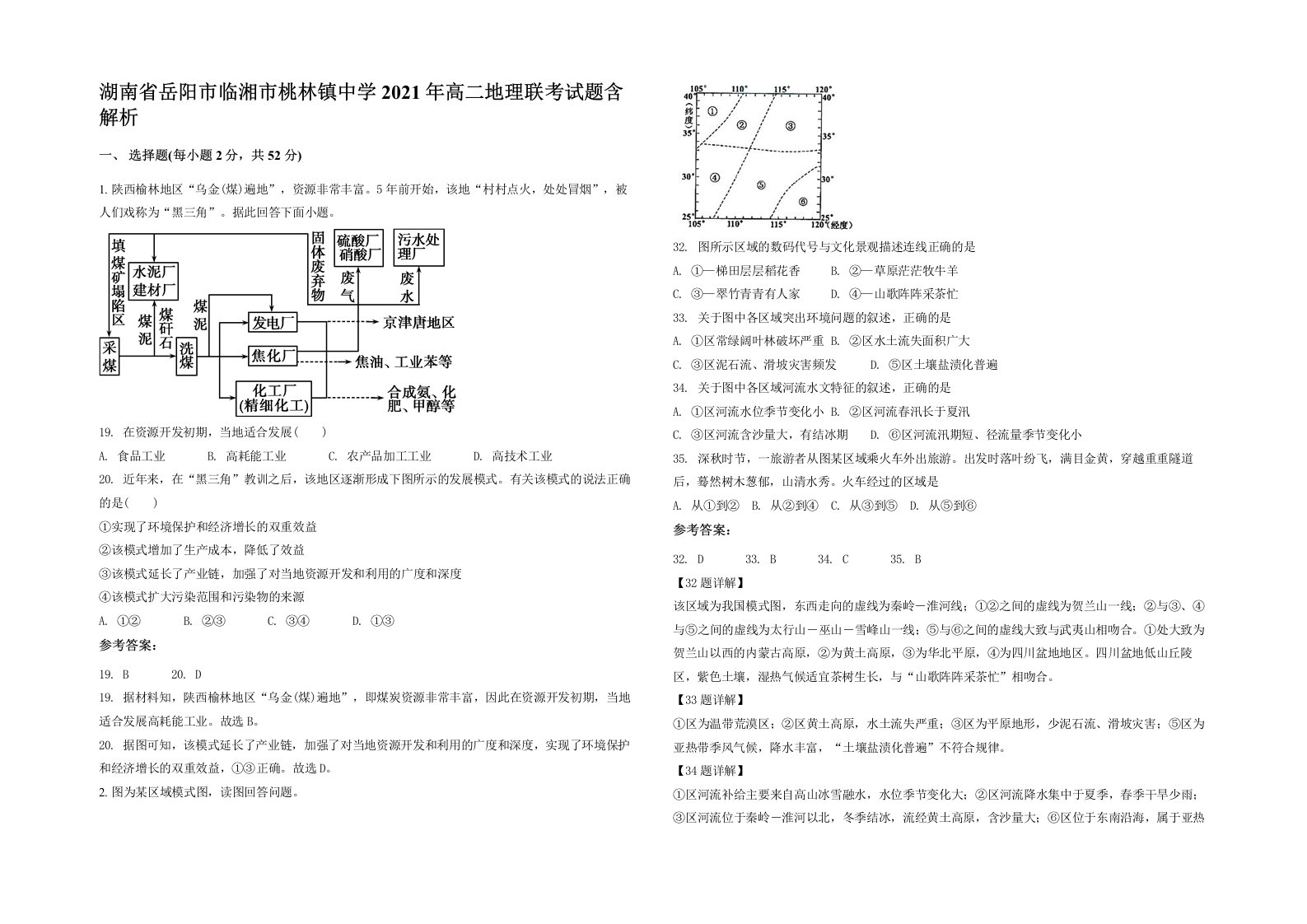 湖南省岳阳市临湘市桃林镇中学2021年高二地理联考试题含解析