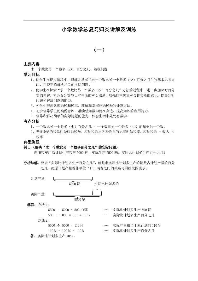 小学数学总复习归类讲解及训练-副本