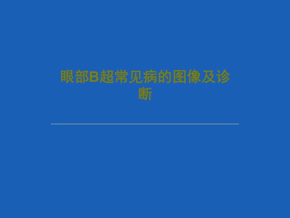 眼部B超常见病的图像及诊断42页文档