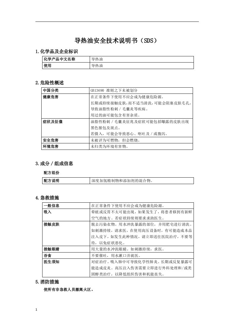 导热油msds研究报告