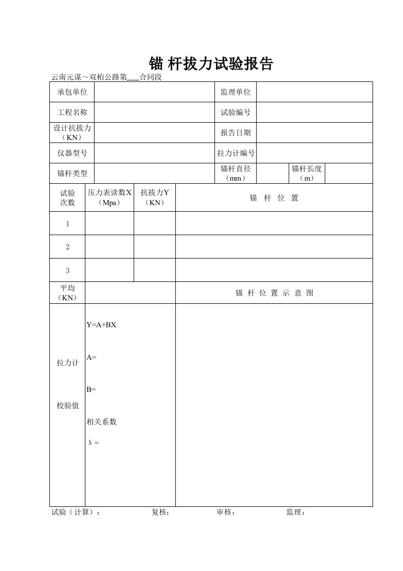 建筑工程-锚杆拉力试验报告