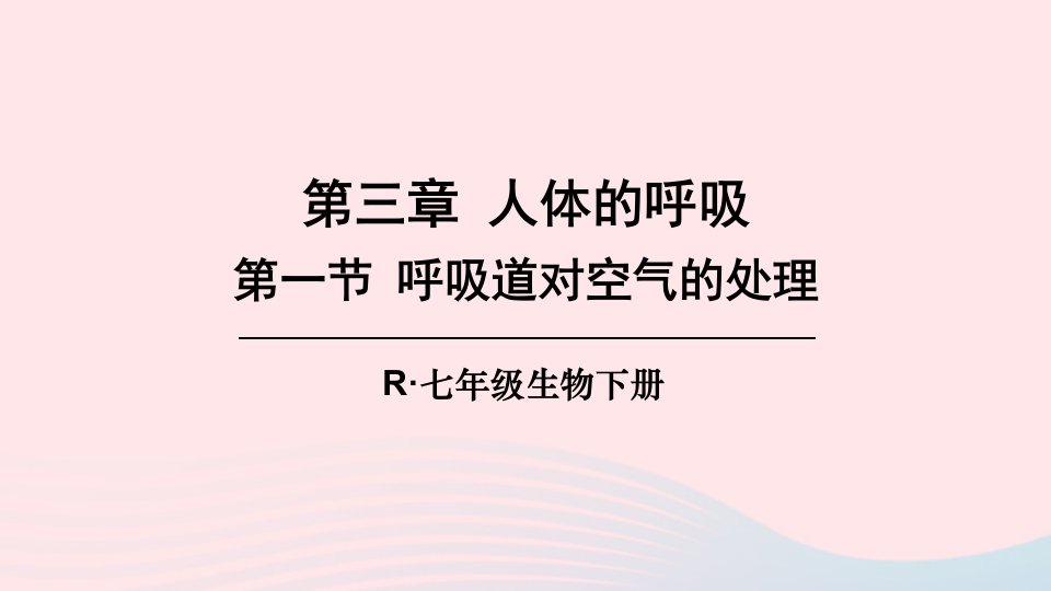 2023七年级生物下册第四单元生物圈中的人第三章人体的呼吸第一节呼吸道对空气的处理上课课件新版新人教版