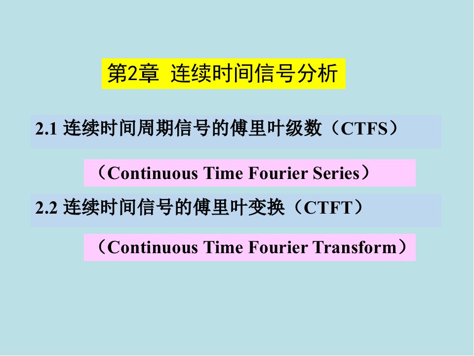 信号与系统基础及应用第2章连续时间信号分析课件