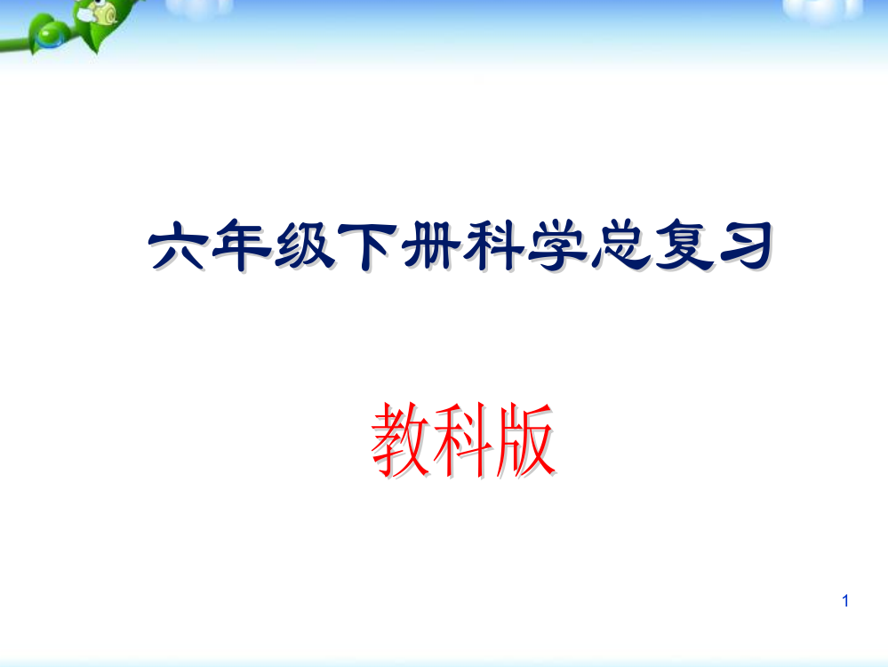 教科版六年级下册科学总复习ppt课件