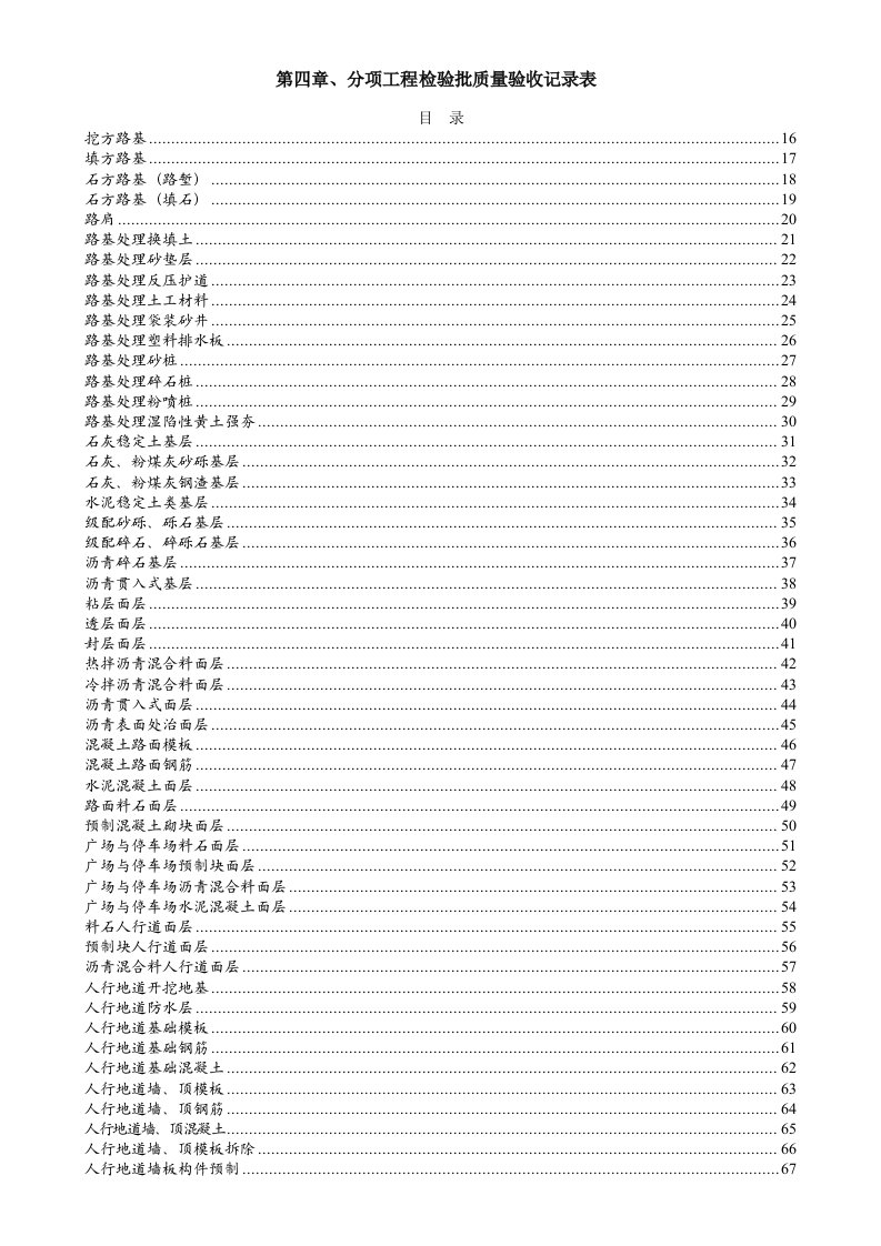 城镇道路工程施工与质量验收规范(检验批表)