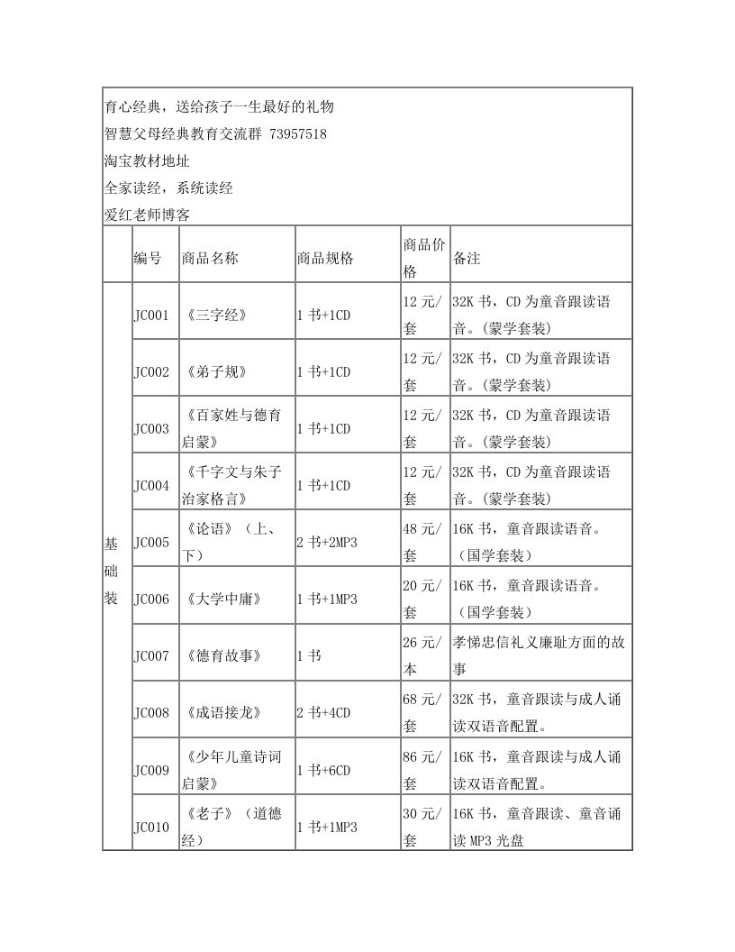 育心经典教材列表-2010年12月9日更新(1)