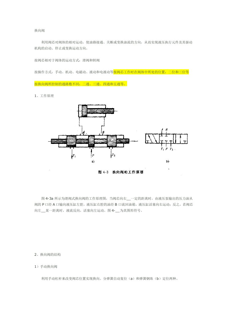 换向阀工作原理