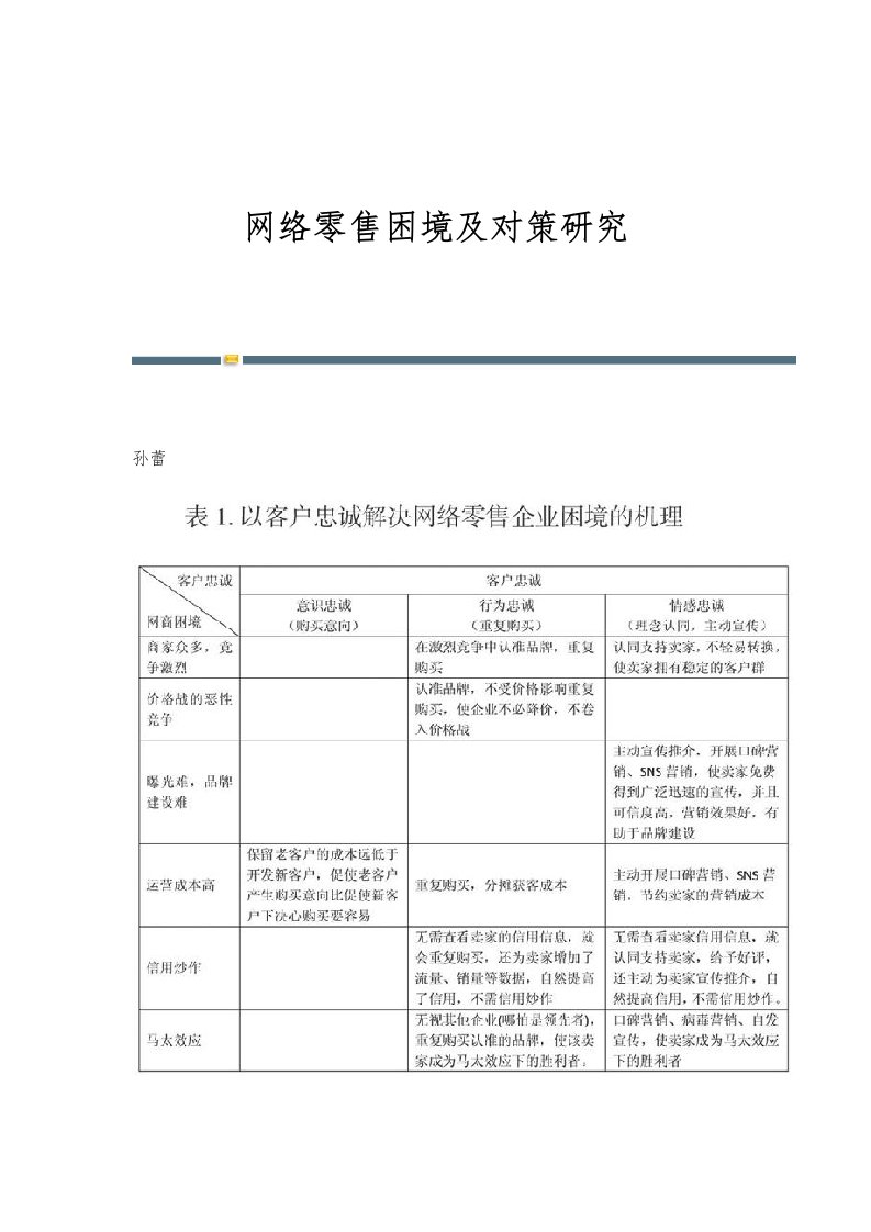 网络零售困境及对策研究