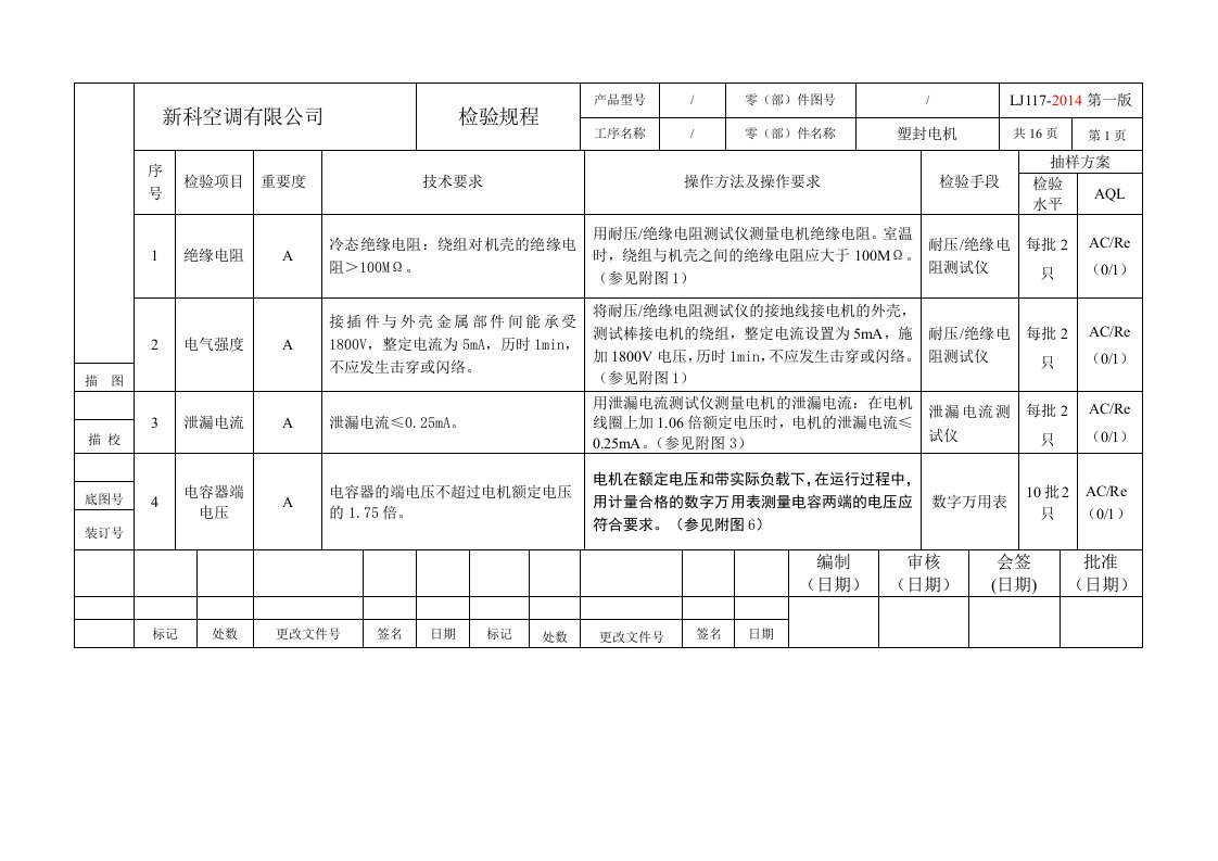 电机进货检验规范