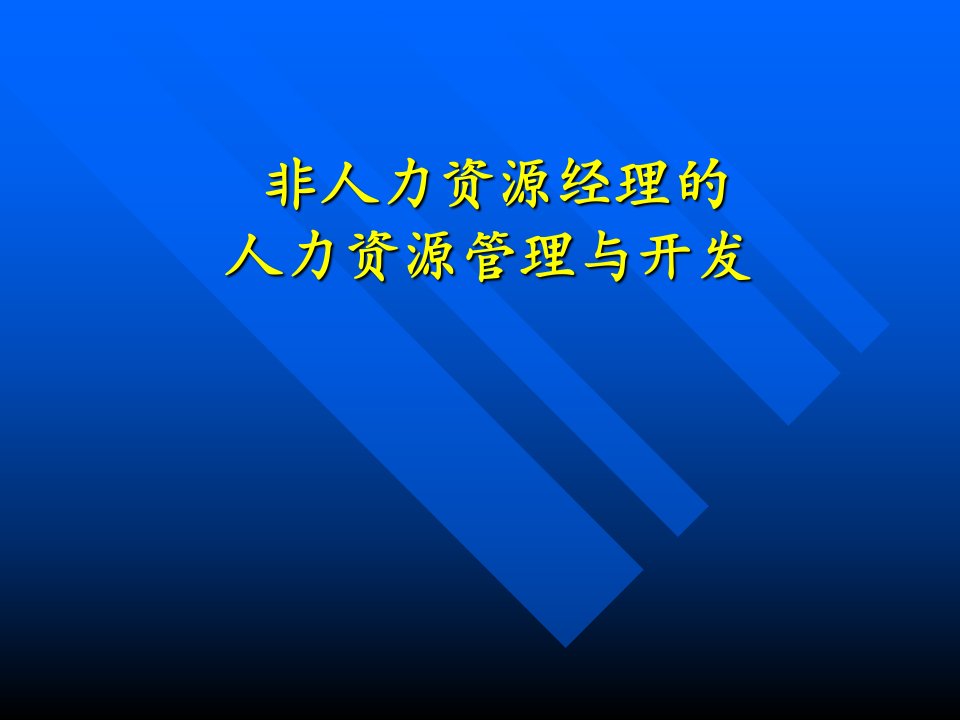 非人力资源管理的人力资源规划与开发