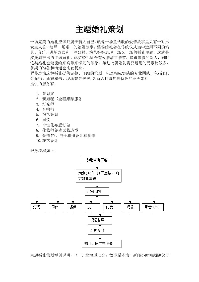 主题婚礼策划方案