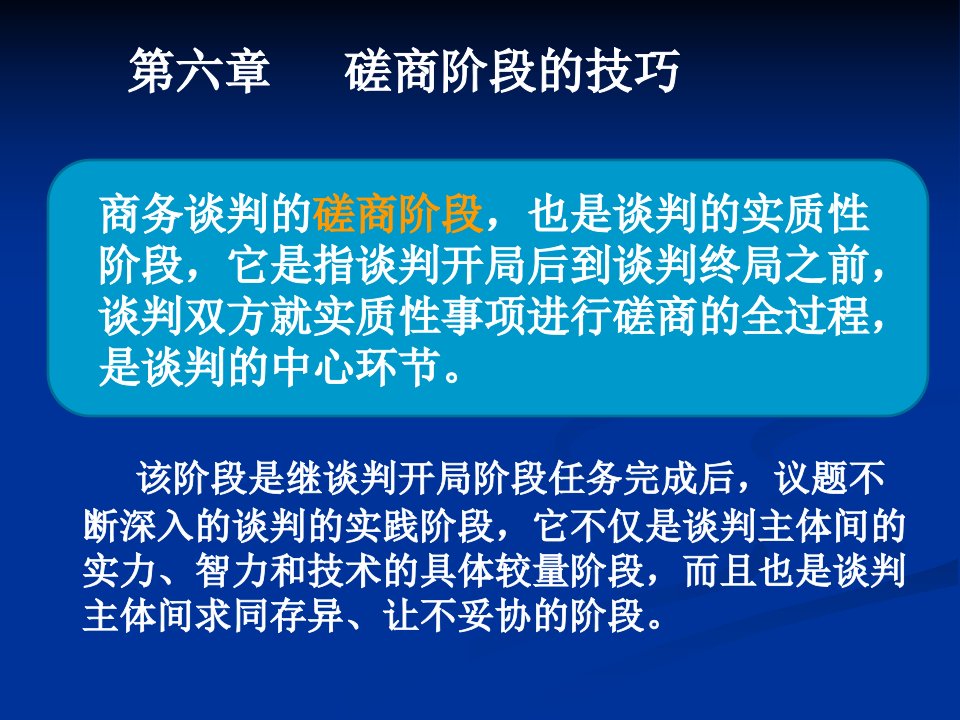 国际商务谈判第六章--磋商阶段技巧