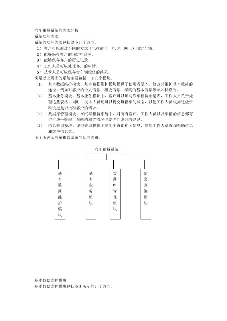 汽车租赁系统的需求分析范文