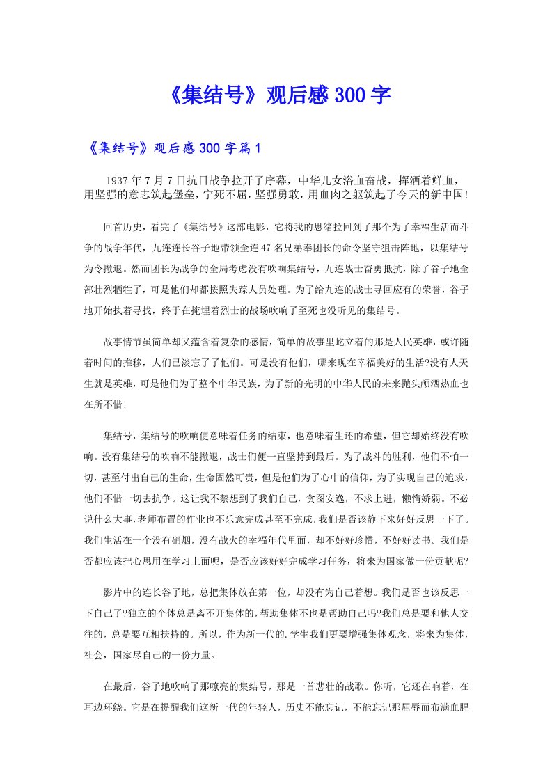 《集结号》观后感300字