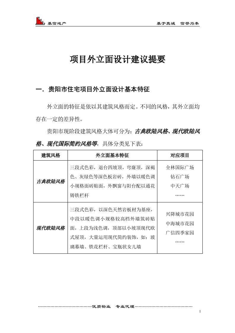 【经管励志】项目外立面设计建议提要