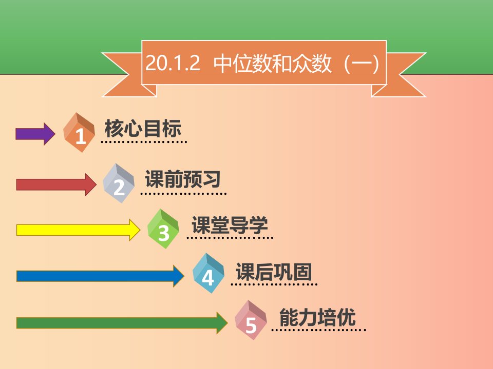 八年级数学下册第二十章数据的分析20.1.2中位数和众数一课件