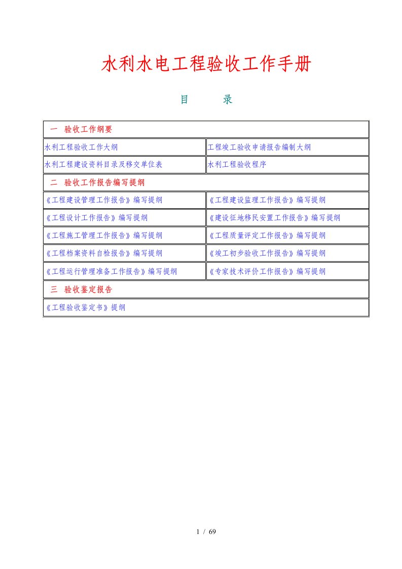 水利水电工程验收工作手册