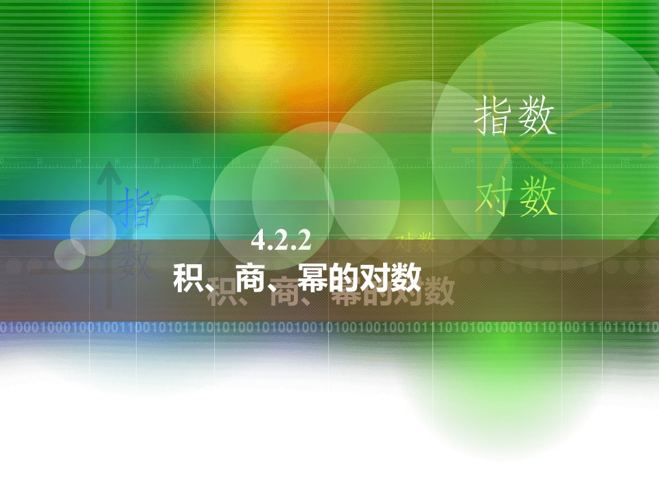 人教版中职数学4.2.2积、商、幂的-对数