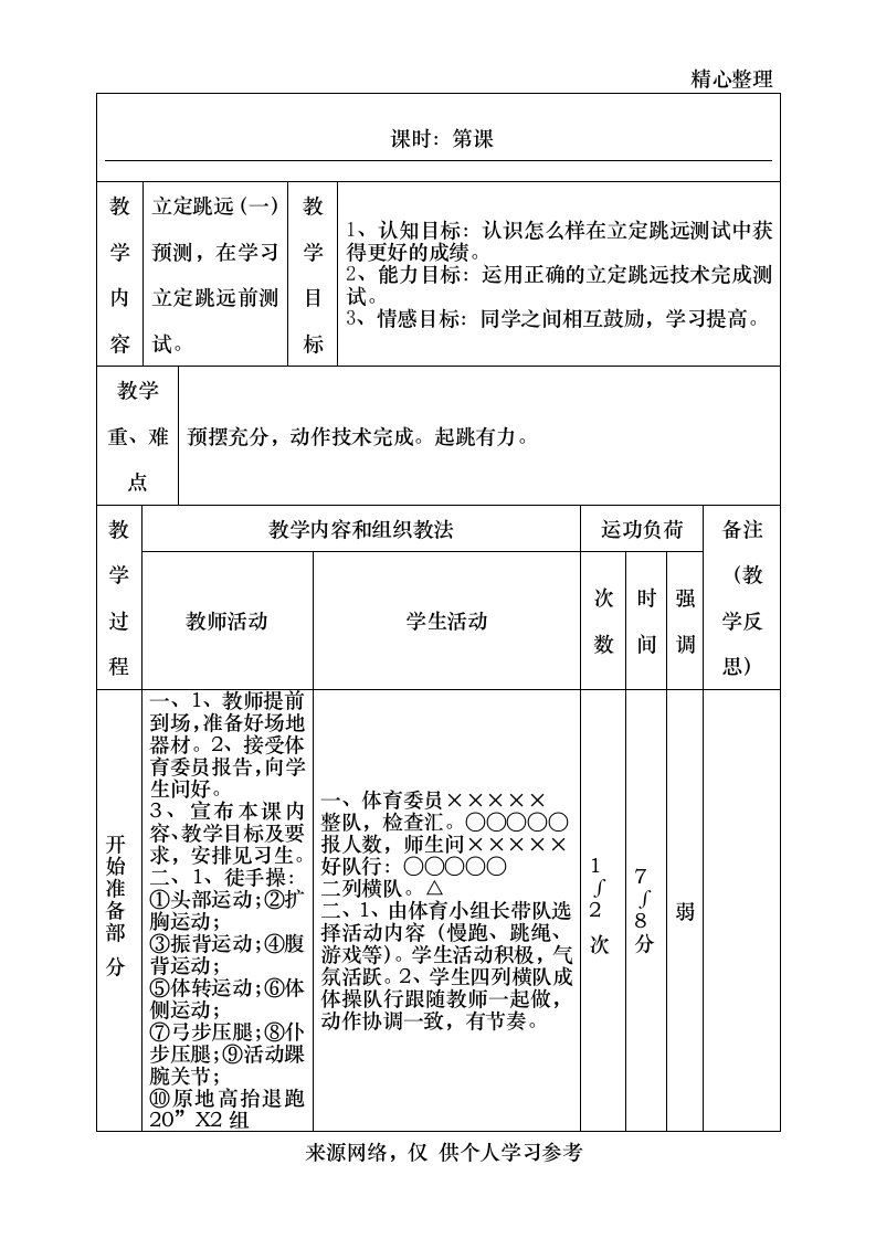 立定跳远教案集