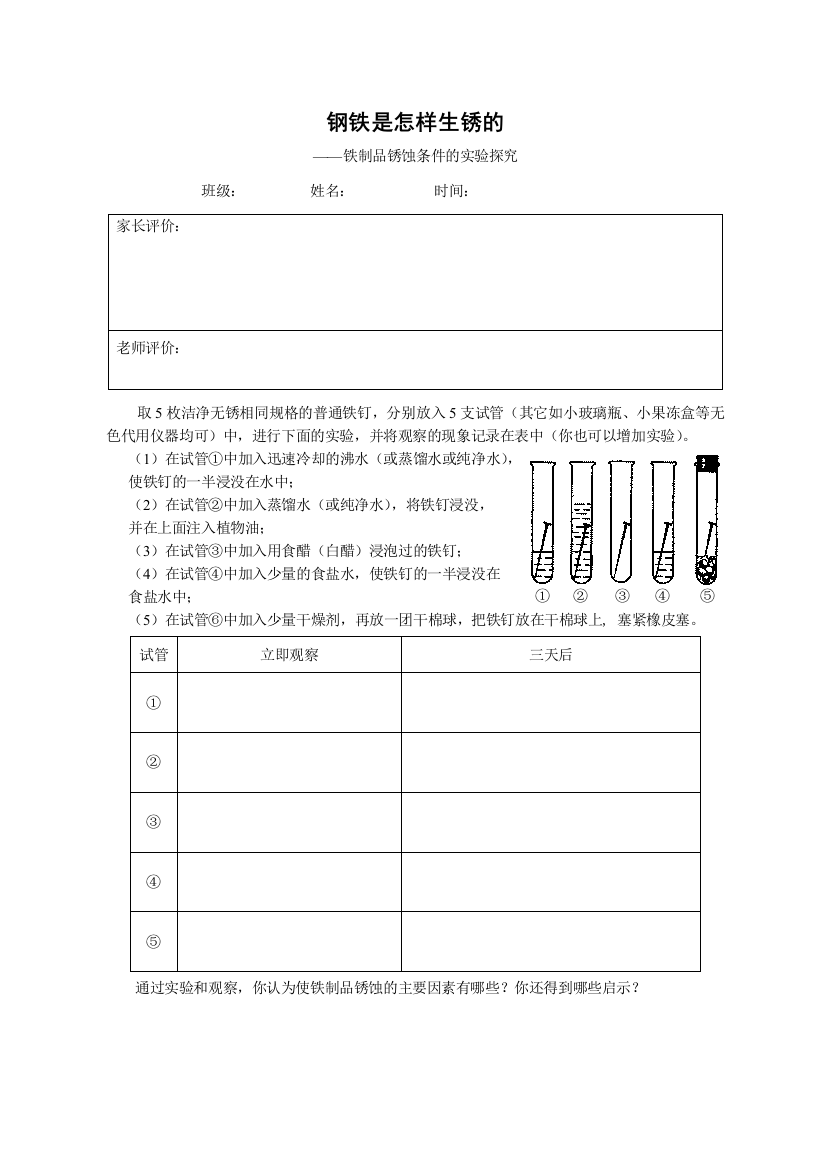 钢铁是怎样生锈的