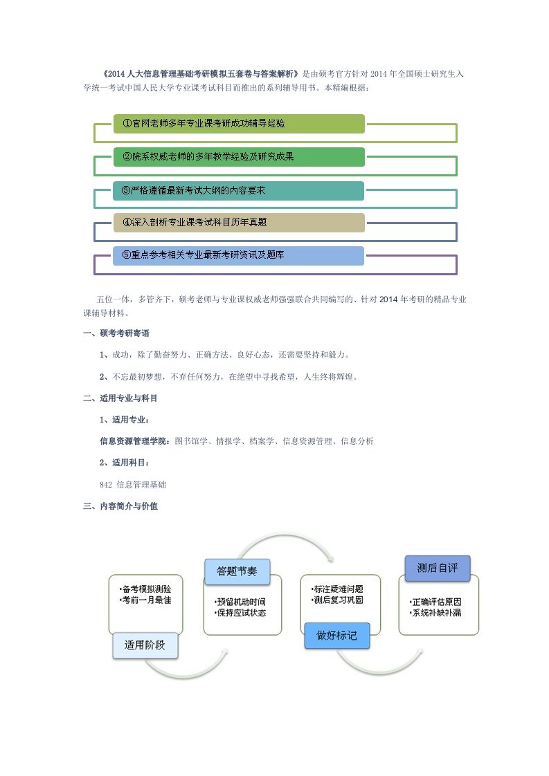 人大信息管理基础考研模拟五套卷与答案解析