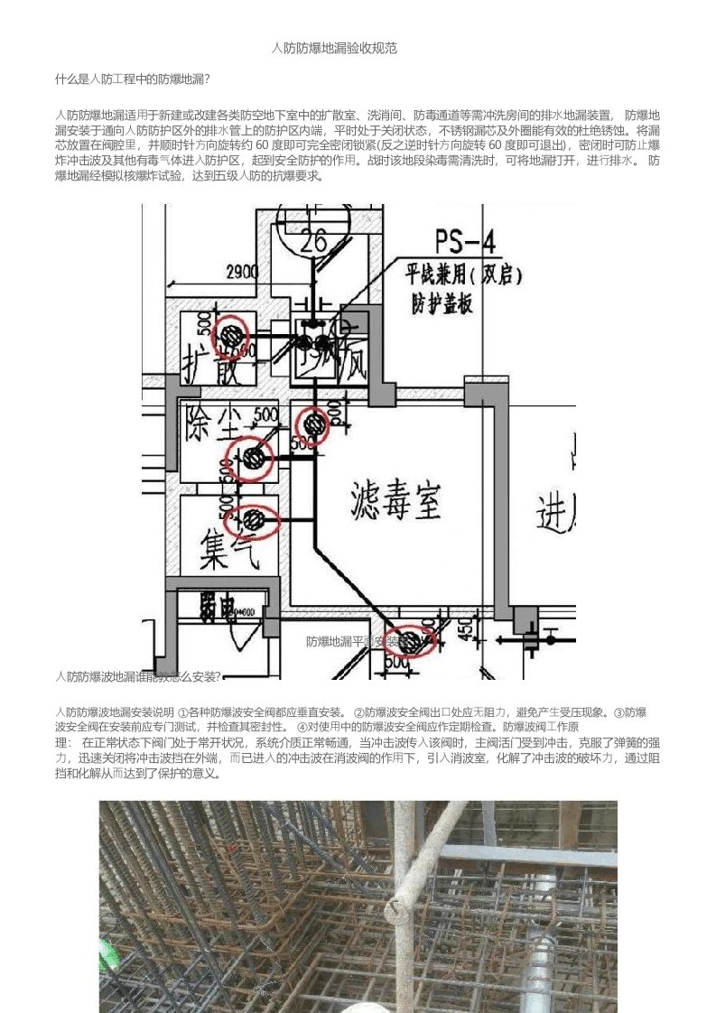 人防防爆地漏验收规范