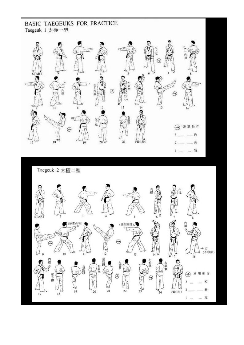 跆拳道品势太极一到八章图解