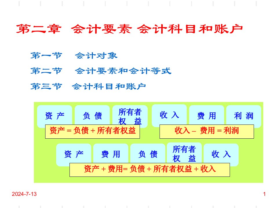 会计要素会计科目和账户