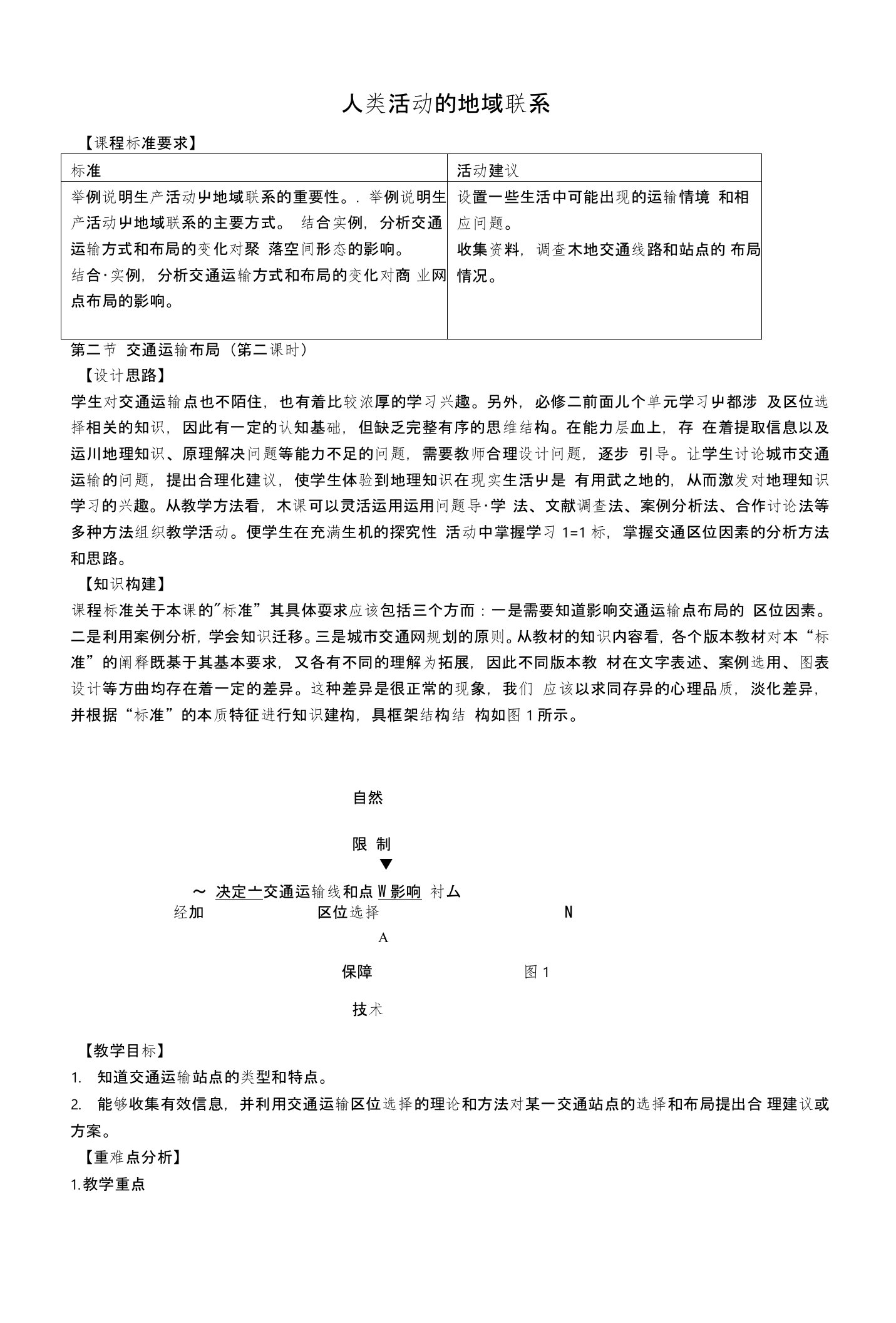 江苏省连云港市新海实验中学高中地理4.2交通运输布局（第2课时）教案鲁教版必修2