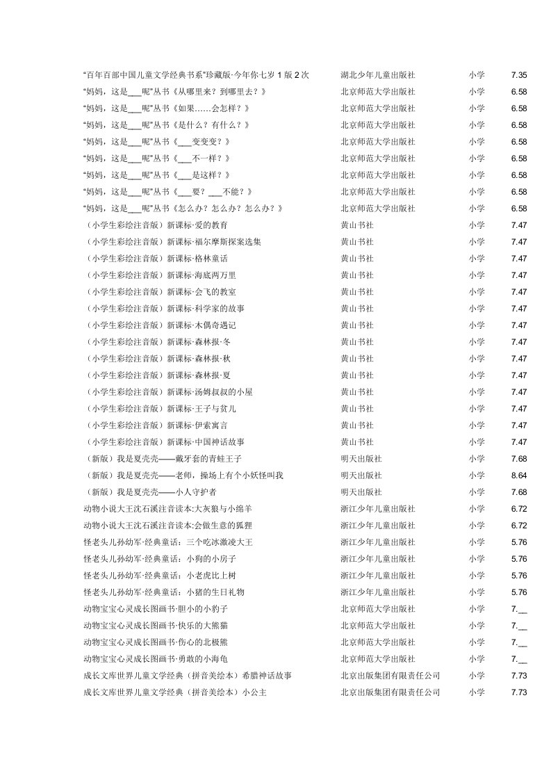 百部儿童文学经典书系