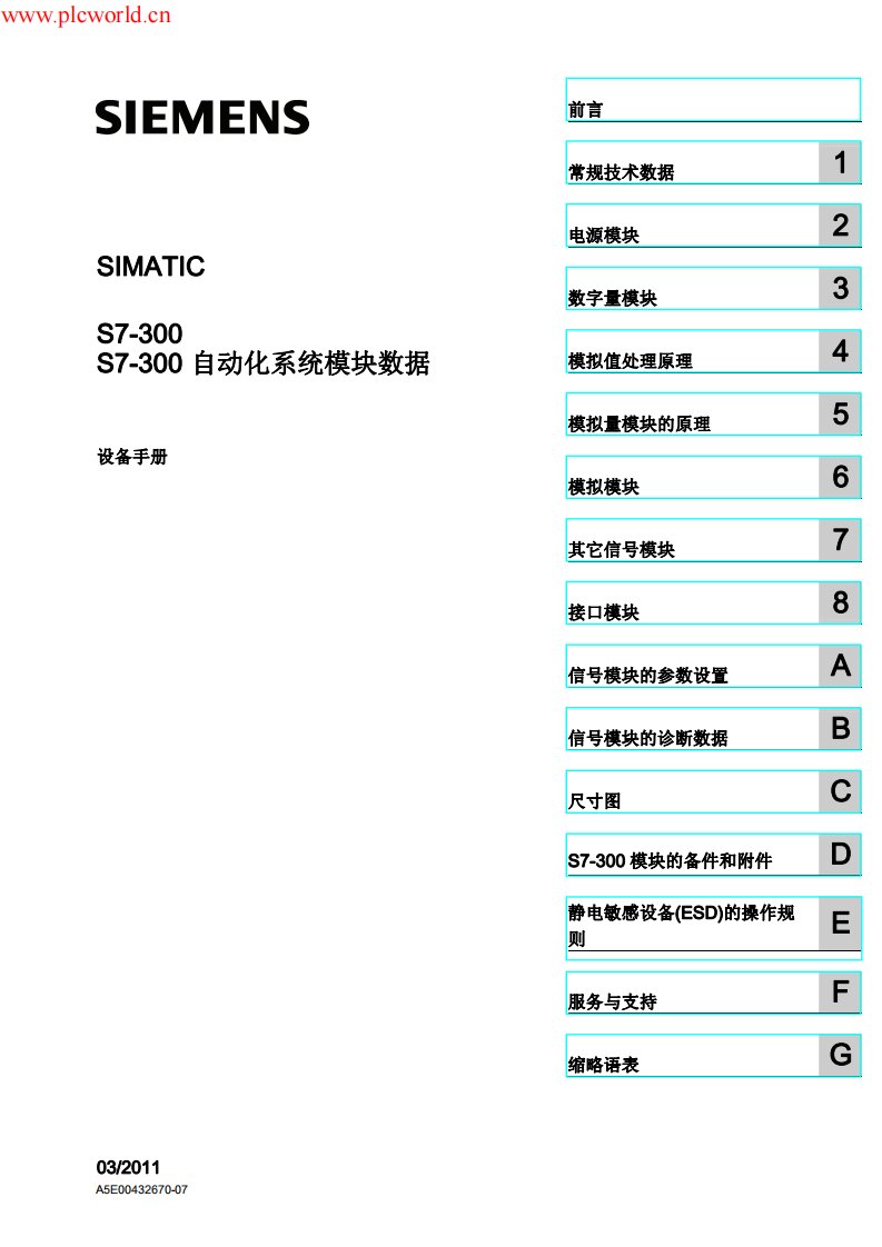 s7-300自动化系统模块数据