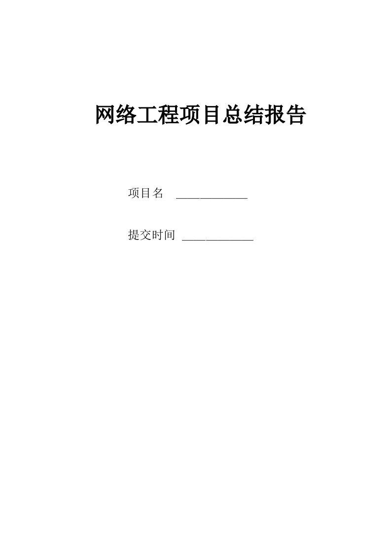 网络工程项目总结报告