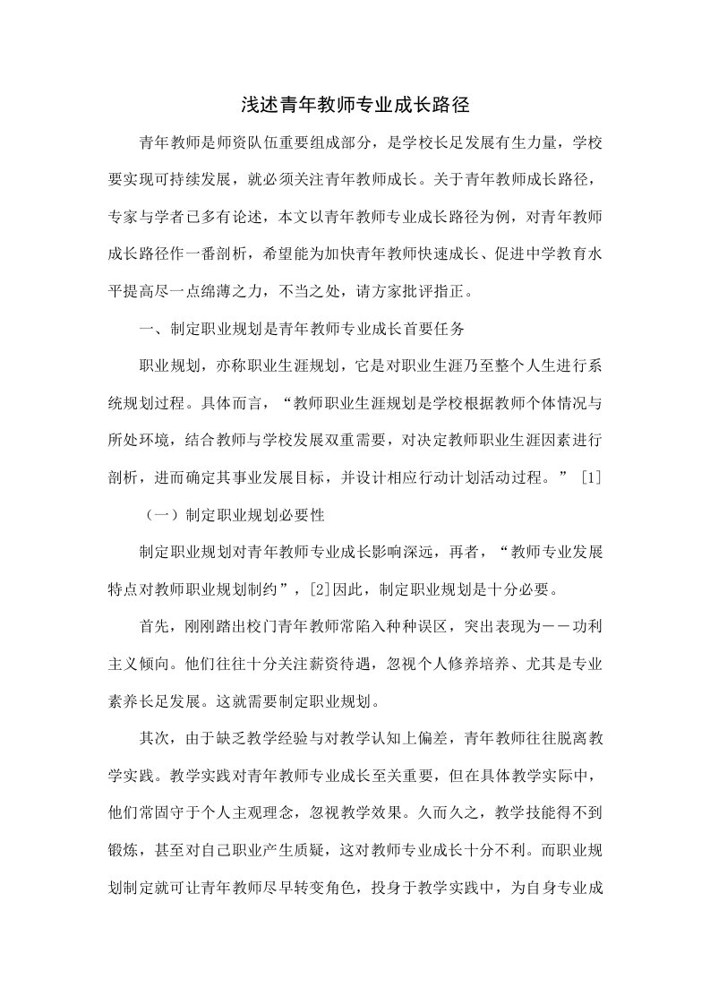 浅谈青年教师专业成长的路径