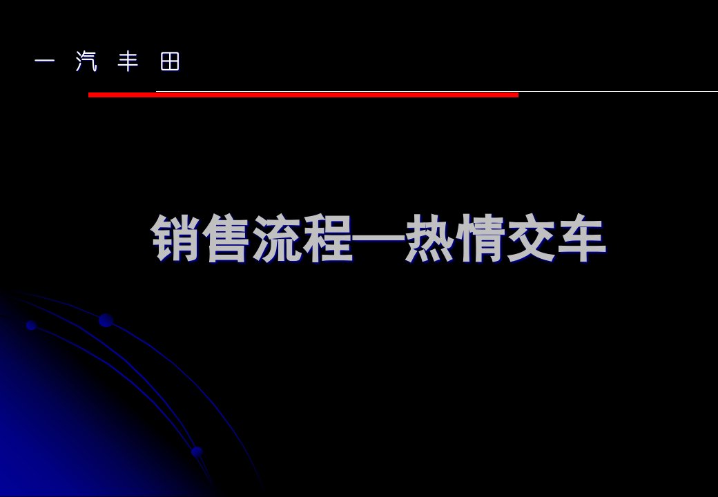 [精选]一汽丰田培训资料销售流程—热情交车