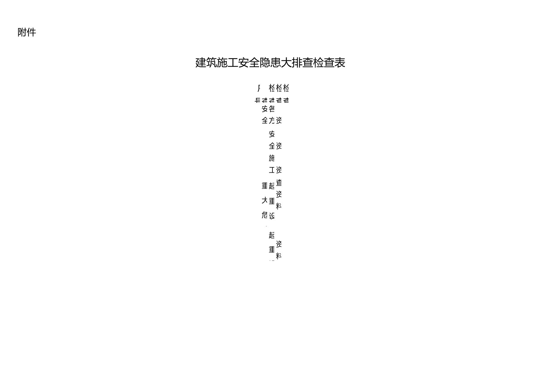 建筑施工安全隐患大排查检查表