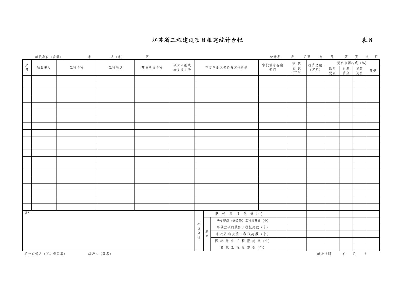 表格模板-报建统计表及台帐