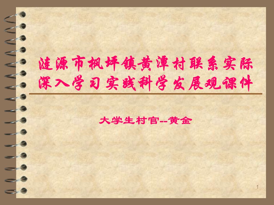 涟源市枫坪镇黄潭村联系实际深入学习实践科学发展观课