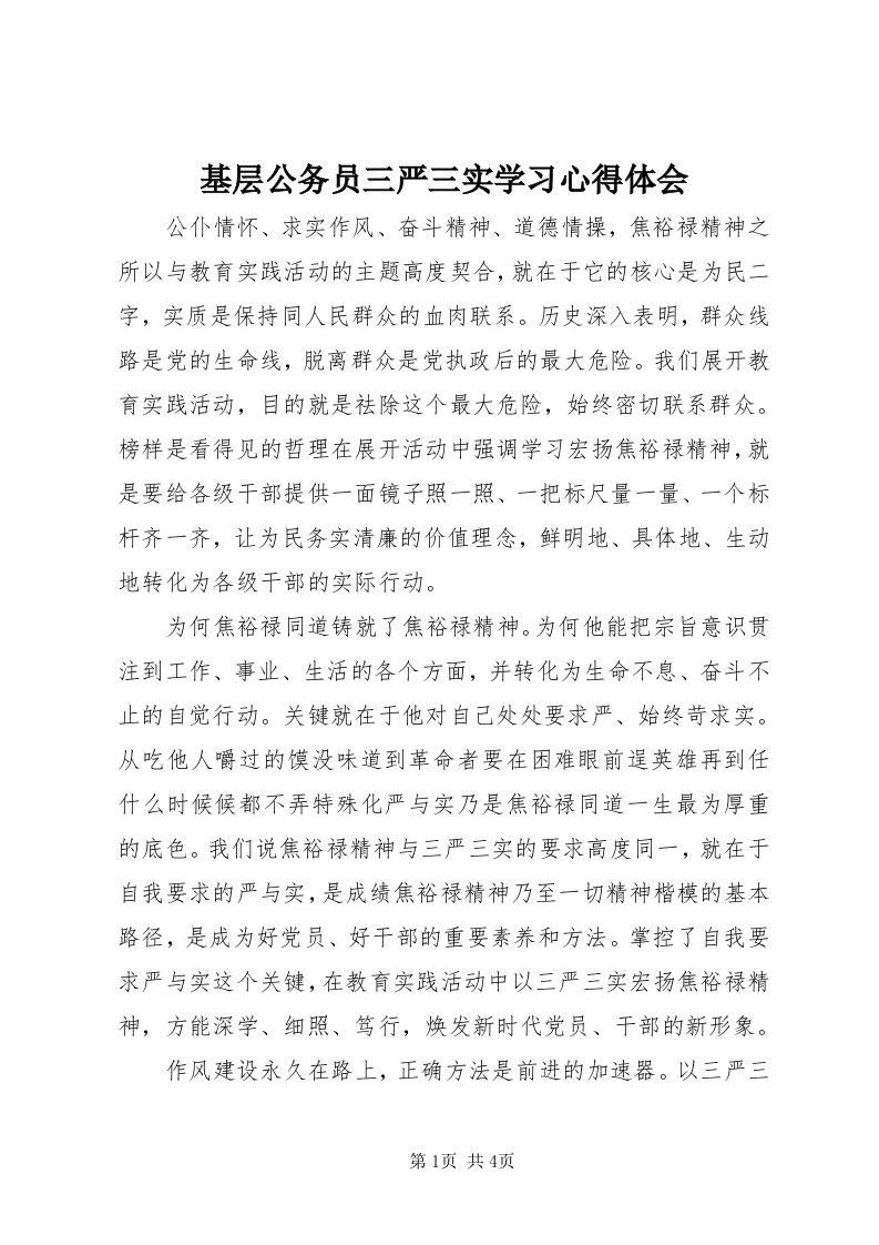 3基层公务员三严三实学习心得体会