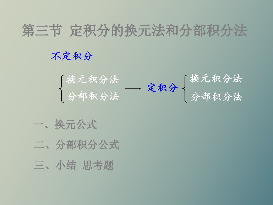 定积分的换元法和分部积分法